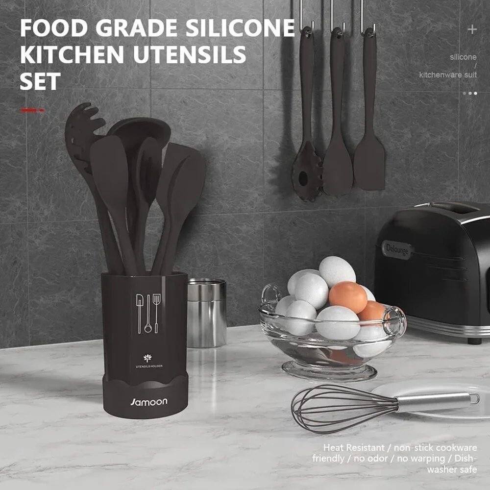 🆕 Silicone Heat Resistant Kitchen Utensils Spatula Turner Tongs Spoon Nonstick - Picture 3 of 9